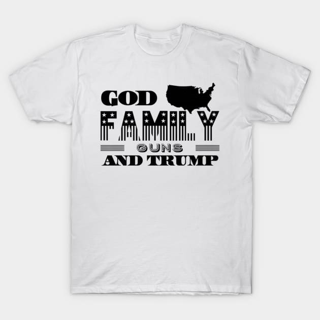 Mens God Family Guns And Trump Christian Patriots T-Shirt by Stick Figure103